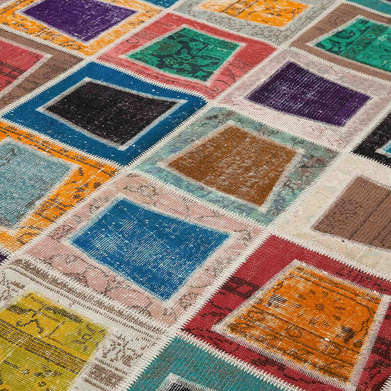 Çok Renkli Boyalı Patchwork Halı - 238 cm x 320 cm - K0051122