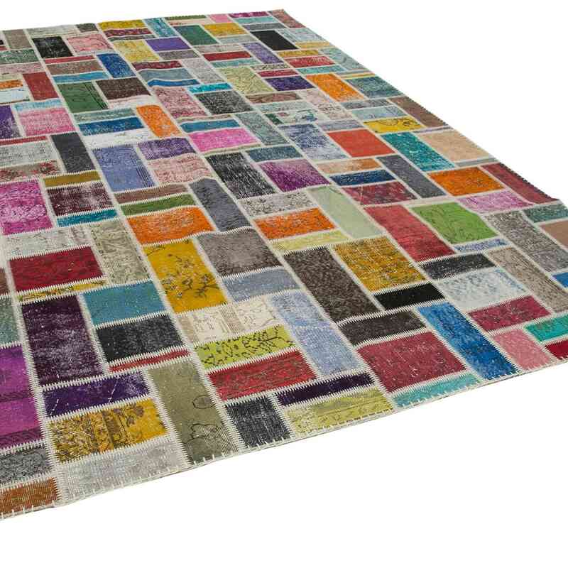 Multicolor Patchwork Hand-Knotted Turkish Rug - 8' 6" x 11' 8" (102 in. x 140 in.) - K0051123