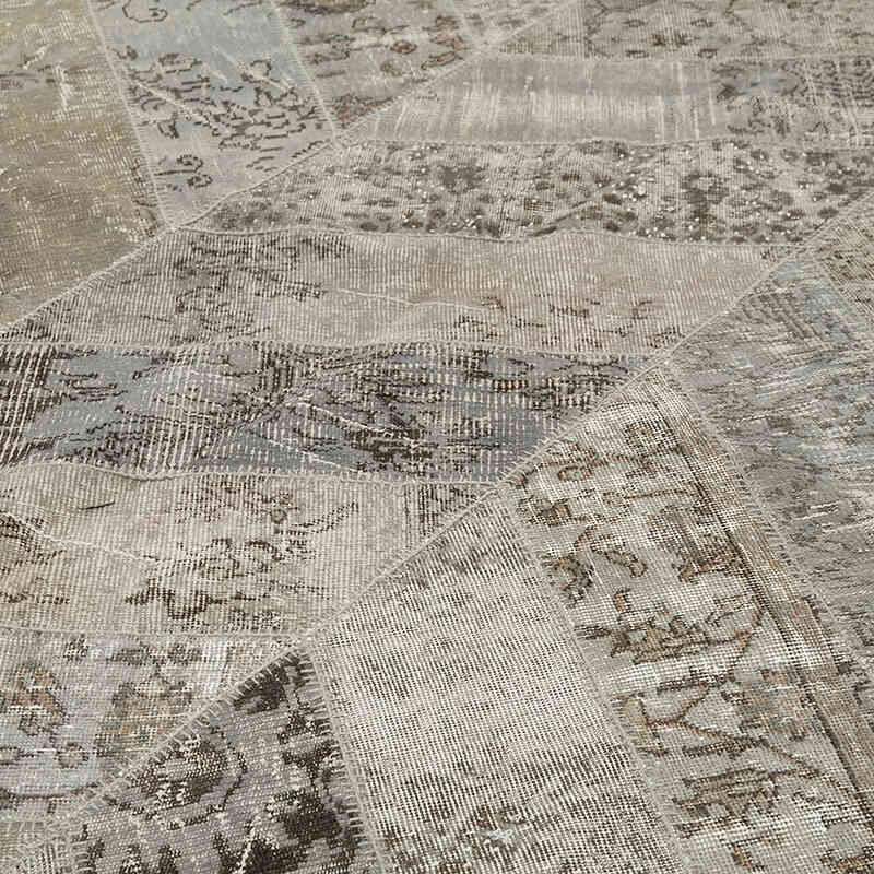 Gri Boyalı Patchwork Halı - 275 cm x 370 cm - K0051126