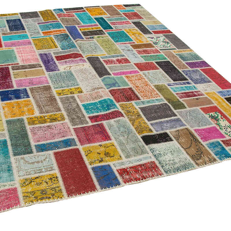 Çok Renkli Boyalı Patchwork Halı - 260 cm x 300 cm - K0051127