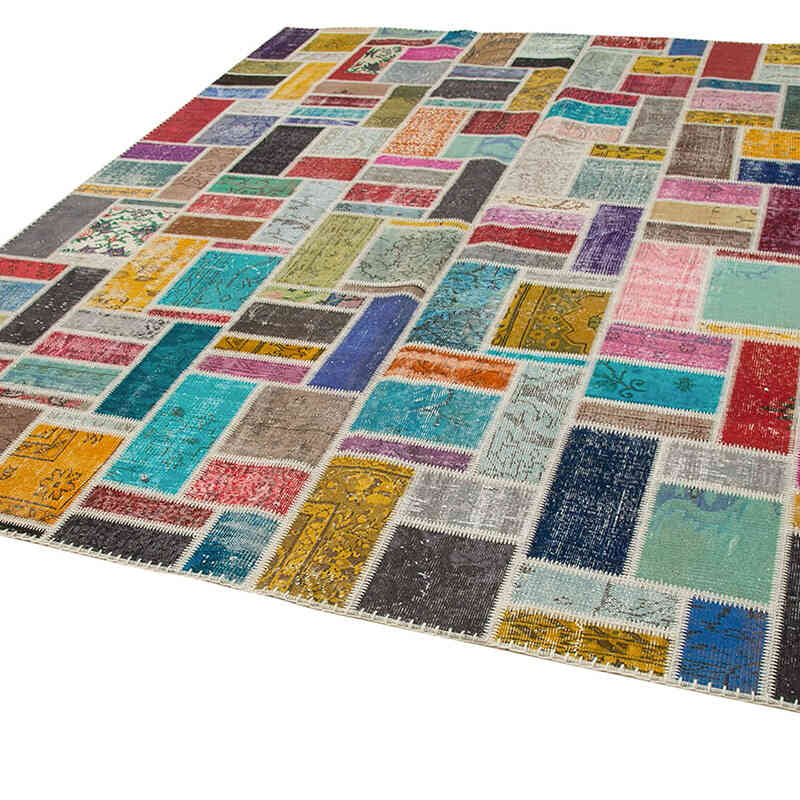 Çok Renkli Boyalı Patchwork Halı - 260 cm x 300 cm - K0051127