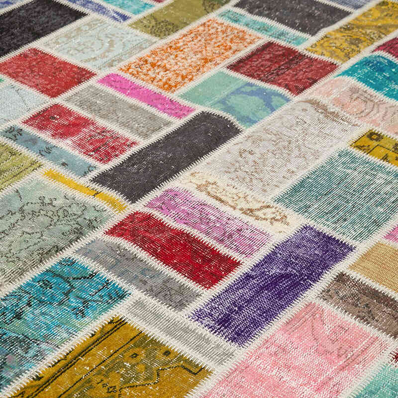 Çok Renkli Boyalı Patchwork Halı - 260 cm x 300 cm - K0051127