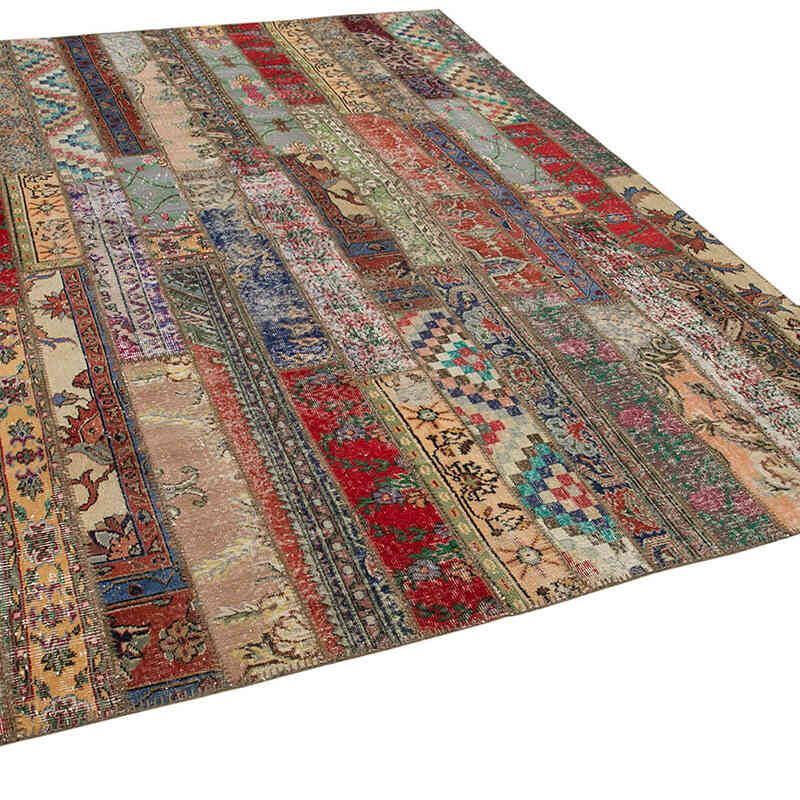 Çok Renkli Patchwork El Dokuma Halı - 243 cm x 308 cm - K0051132