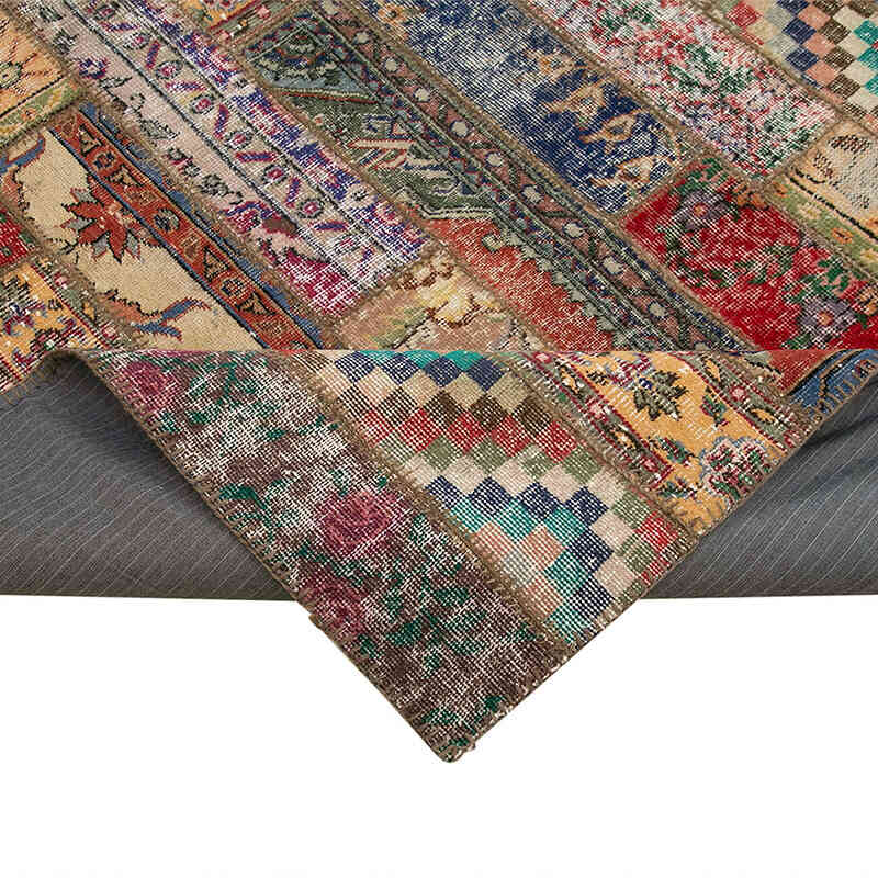 Çok Renkli Patchwork El Dokuma Halı - 243 cm x 308 cm - K0051132