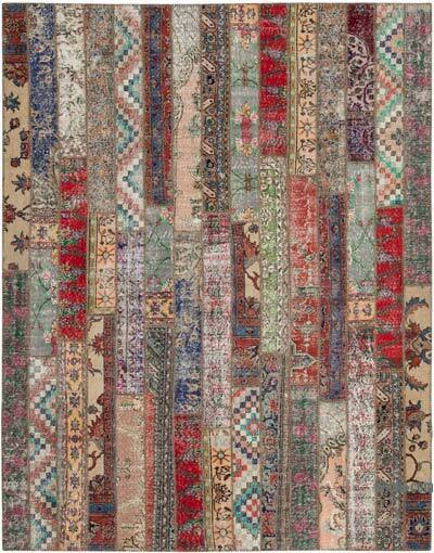Çok Renkli Patchwork El Dokuma Halı - 243 cm x 308 cm