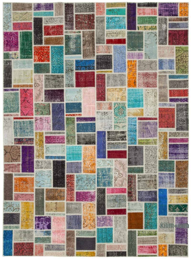 Çok Renkli Boyalı Patchwork Halı - 263 cm x 358 cm - K0051135