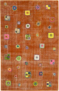 Patchwork Hand-Knotted Turkish Rug - 6' 4" x 9' 10" (76" x 118")