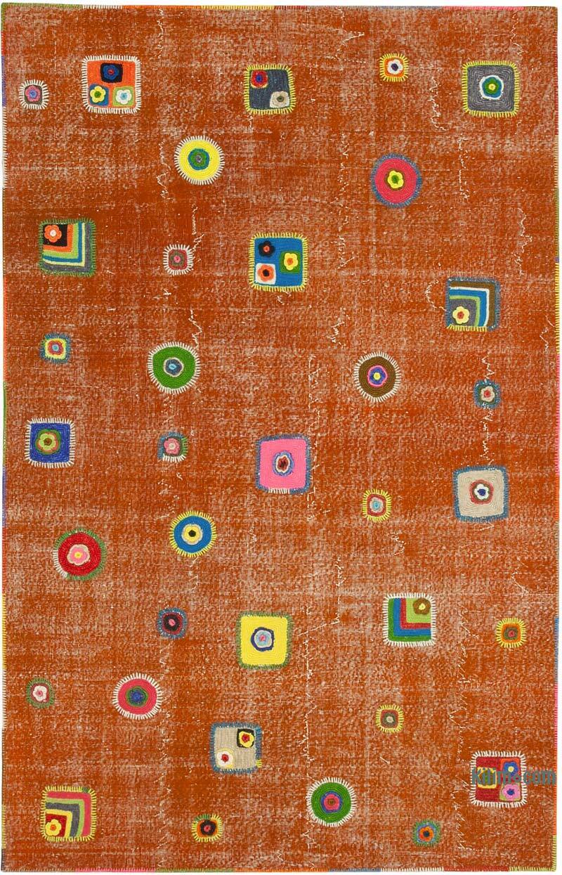 Patchwork Hand-Knotted Turkish Rug - 6' 4" x 9' 11" (76" x 119") - K0051140