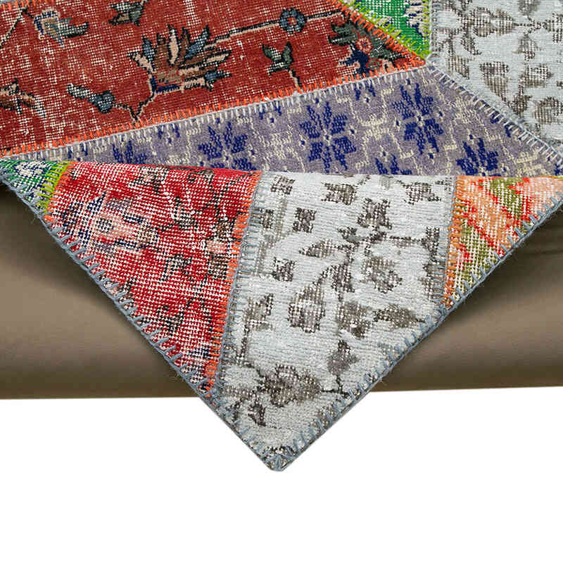 Multicolor Patchwork Hand-Knotted Turkish Rug - 8' 2" x 10' 2" (98" x 122") - K0051141