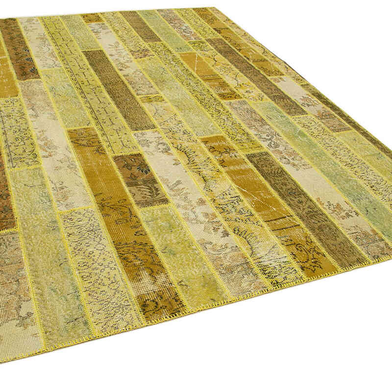 Patchwork Hand-Knotted Turkish Rug - 8' 2" x 10'  (98" x 120") - K0051152