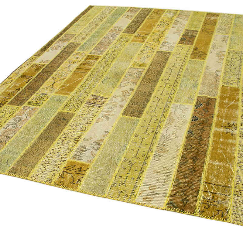 Patchwork Hand-Knotted Turkish Rug - 8' 2" x 10'  (98" x 120") - K0051152