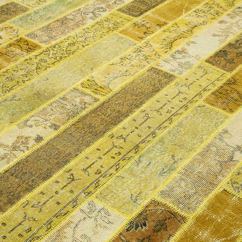 Patchwork Hand-Knotted Turkish Rug - 8' 2" x 10'  (98" x 120") - K0051152