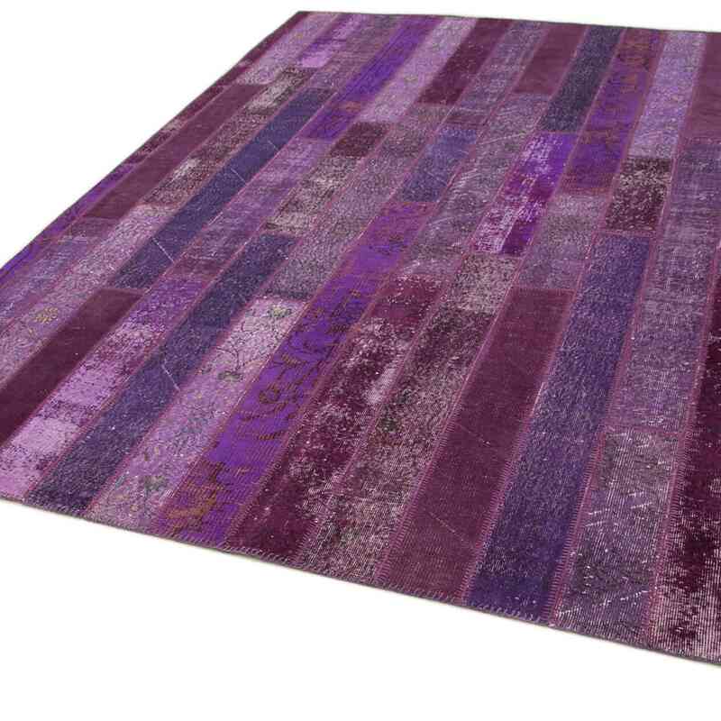 Purple Patchwork Hand-Knotted Turkish Rug - 8' 1" x 10' 1" (97 in. x 121 in.) - K0051167