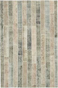 Gri, Bej Patchwork El Dokuma Halı - 203 cm x 305 cm