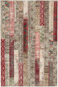 Multicolor Patchwork Hand-Knotted Turkish Rug - 6' 8" x 10'  (80" x 120")
