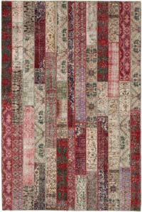 Patchwork Hand-Knotted Turkish Rug - 6' 8" x 10'  (80" x 120")