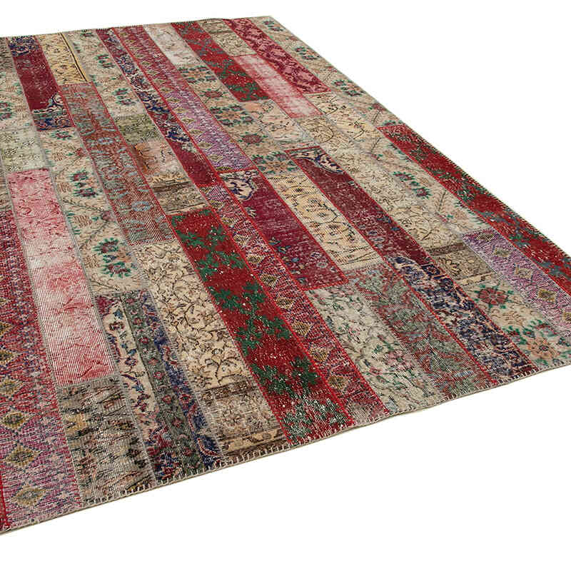 Patchwork Hand-Knotted Turkish Rug - 6' 8" x 10'  (80" x 120") - K0051185