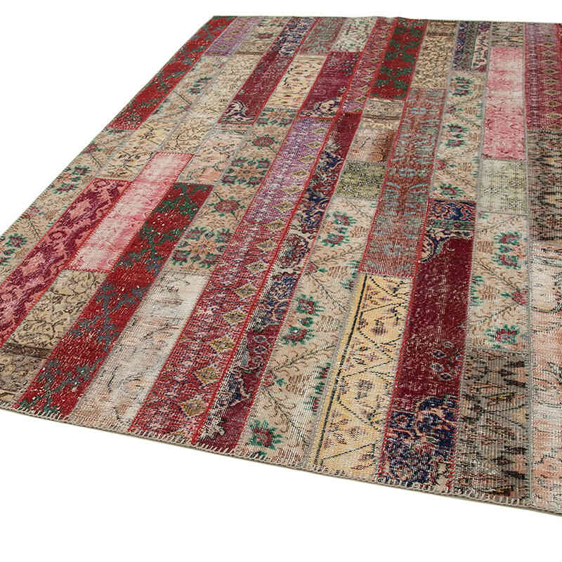 Patchwork Hand-Knotted Turkish Rug - 6' 8" x 10'  (80" x 120") - K0051185