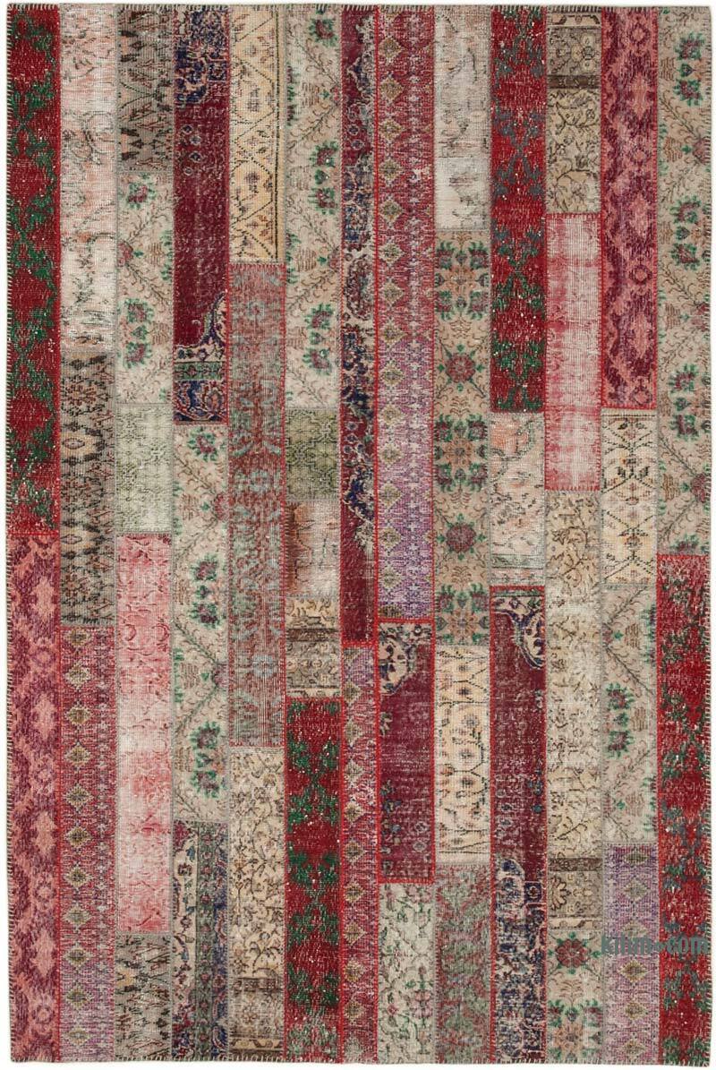 Patchwork Hand-Knotted Turkish Rug - 6' 8" x 10'  (80" x 120") - K0051185