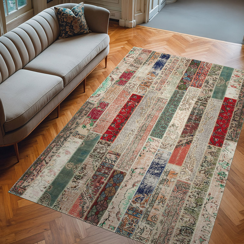 Alfombra Turca de Retazos - 199 cm x 305 cm - K0051192