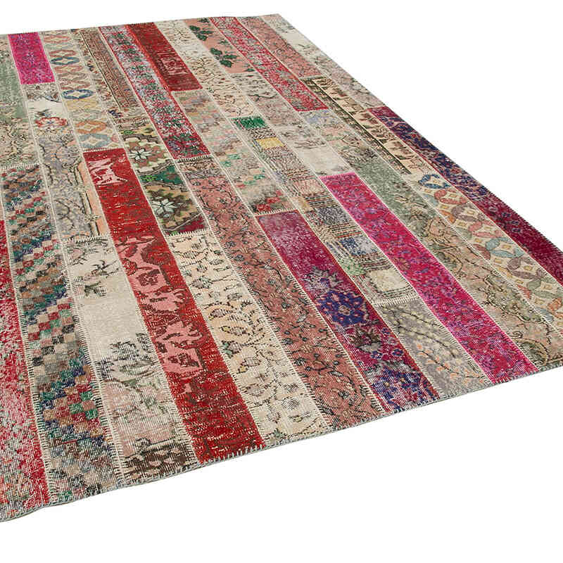 Multicolor, Rojo Alfombra Turca de Retazos - 203 cm x 308 cm - K0051196