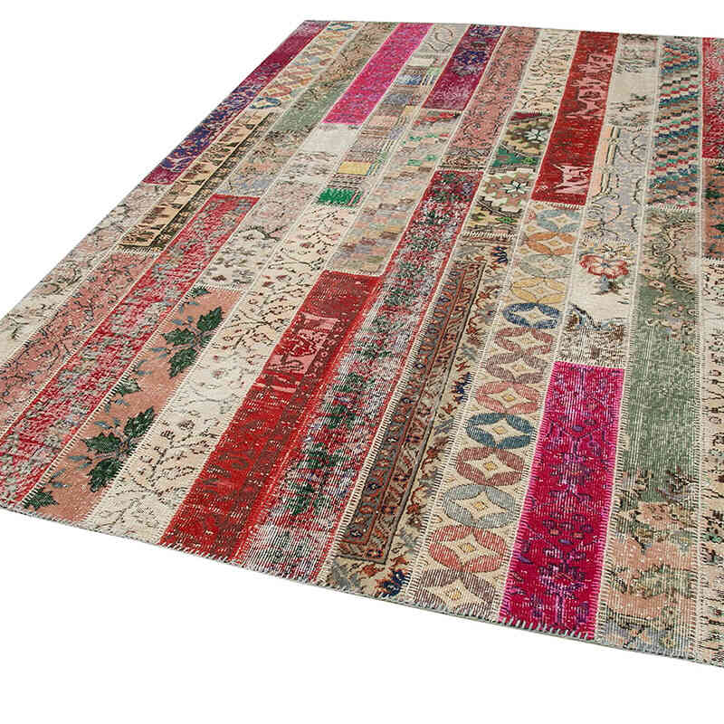 Multicolor, Rojo Alfombra Turca de Retazos - 203 cm x 308 cm - K0051196