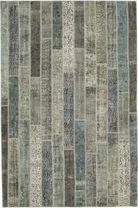 Patchwork Hand-Knotted Turkish Rug - 6' 8" x 10'  (80" x 120")