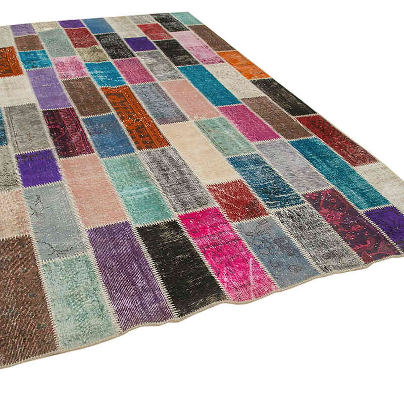 Çok Renkli Boyalı Patchwork Halı - 210 cm x 316 cm - K0051216