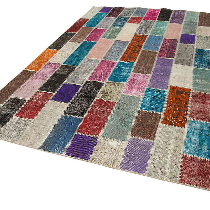Çok Renkli Boyalı Patchwork Halı - 210 cm x 316 cm - K0051216