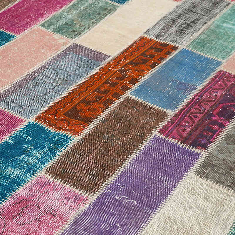 Çok Renkli Boyalı Patchwork Halı - 210 cm x 316 cm - K0051216