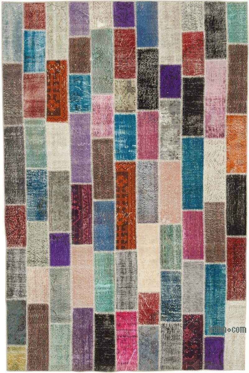 Çok Renkli Boyalı Patchwork Halı - 210 cm x 316 cm - K0051216