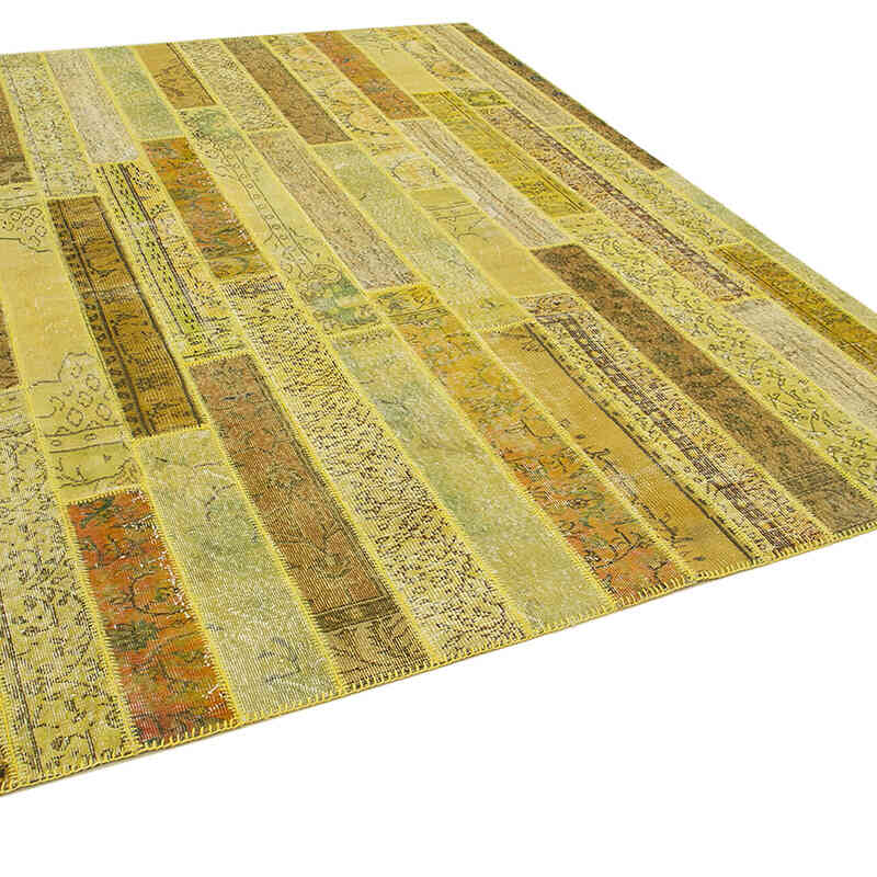 Sarı Boyalı Patchwork Halı - 245 cm x 308 cm - K0051225