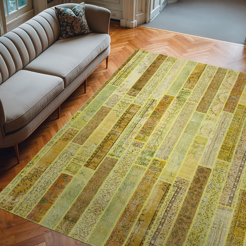 Boyalı Patchwork Halı - 245 cm x 308 cm - K0051225