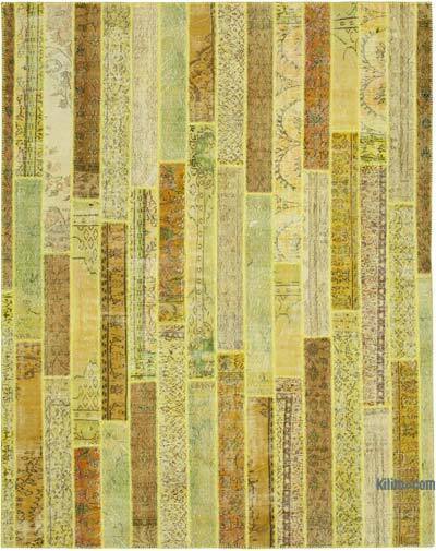 Sarı Boyalı Patchwork Halı - 245 cm x 308 cm