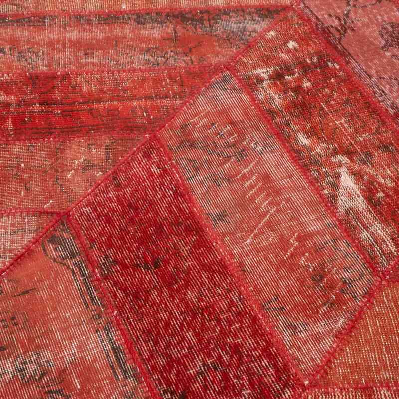 Kırmızı Boyalı Patchwork Halı - 204 cm x 306 cm - 204 cm x 306 cm - K0051230