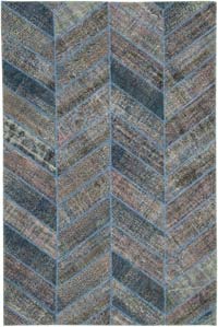 Azul Alfombra De Retazos Turca Sobre-teñida - 198 cm x 300 cm
