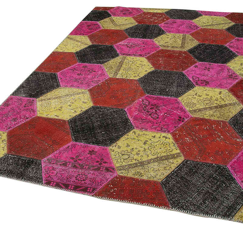 Patchwork Hand-Knotted Turkish Rug - 6' 6" x 10'  (78" x 120") - K0051238