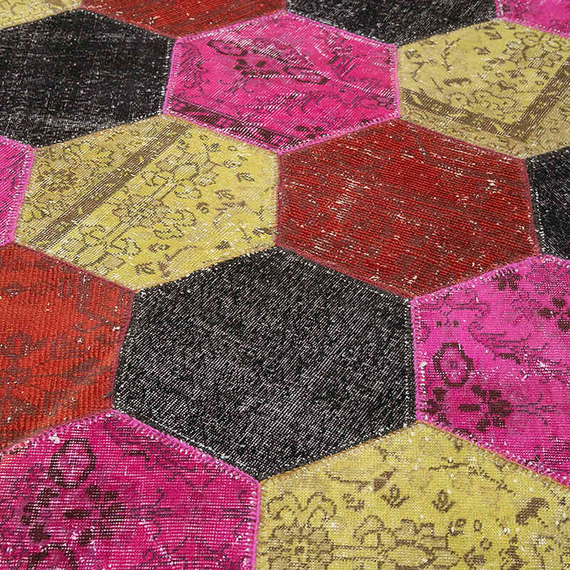 Patchwork Hand-Knotted Turkish Rug - 6' 6" x 10'  (78" x 120") - K0051238