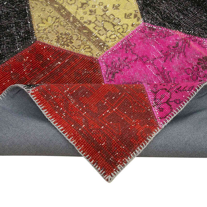 Patchwork Hand-Knotted Turkish Rug - 6' 6" x 10'  (78" x 120") - K0051238
