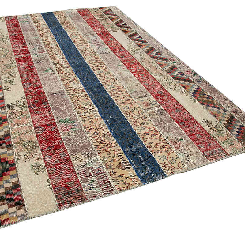 Multicolor, Rojo Alfombra Turca de Retazos - 203 cm x 308 cm - K0051245