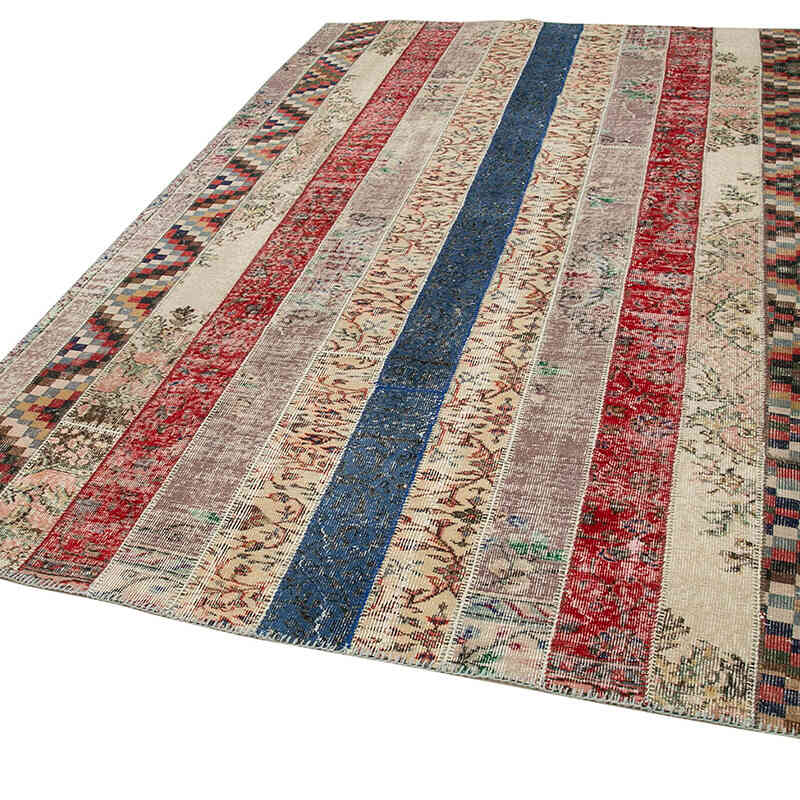 Multicolor, Rojo Alfombra Turca de Retazos - 203 cm x 308 cm - K0051245