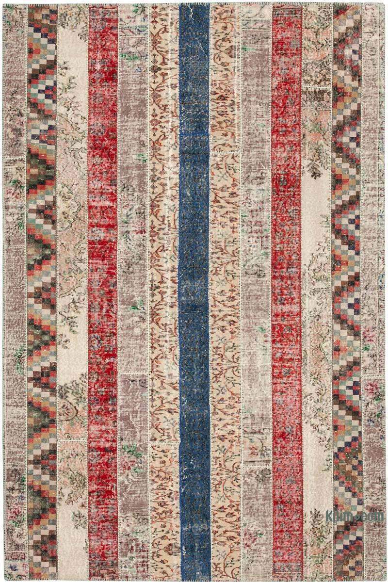 Multicolor, Rojo Alfombra Turca de Retazos - 203 cm x 308 cm - K0051245