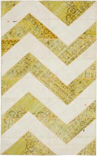 Patchwork Hand-Knotted Turkish Rug - 6' 7" x 10' 6" (79" x 126")