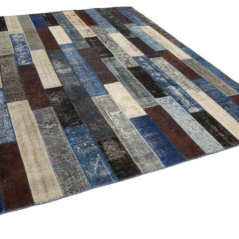 Multicolor Alfombra De Retazos Turca Sobre-teñida - 248 cm x 308 cm - K0051254