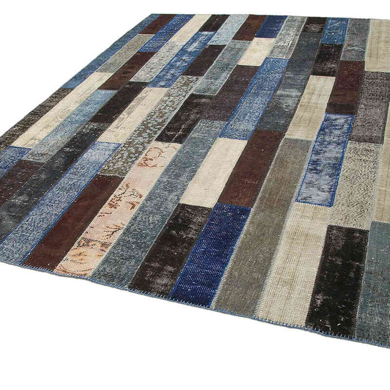 Multicolor Alfombra De Retazos Turca Sobre-teñida - 248 cm x 308 cm - K0051254