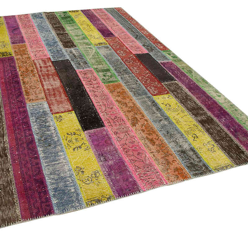 Çok Renkli Boyalı Patchwork Halı - 201 cm x 300 cm - K0051255