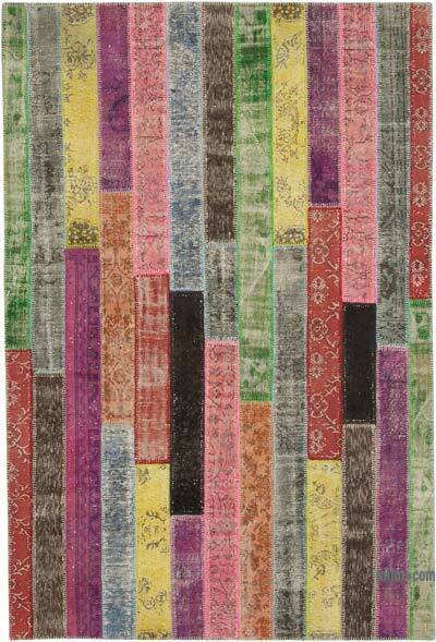 Çok Renkli Boyalı Patchwork Halı - 201 cm x 300 cm