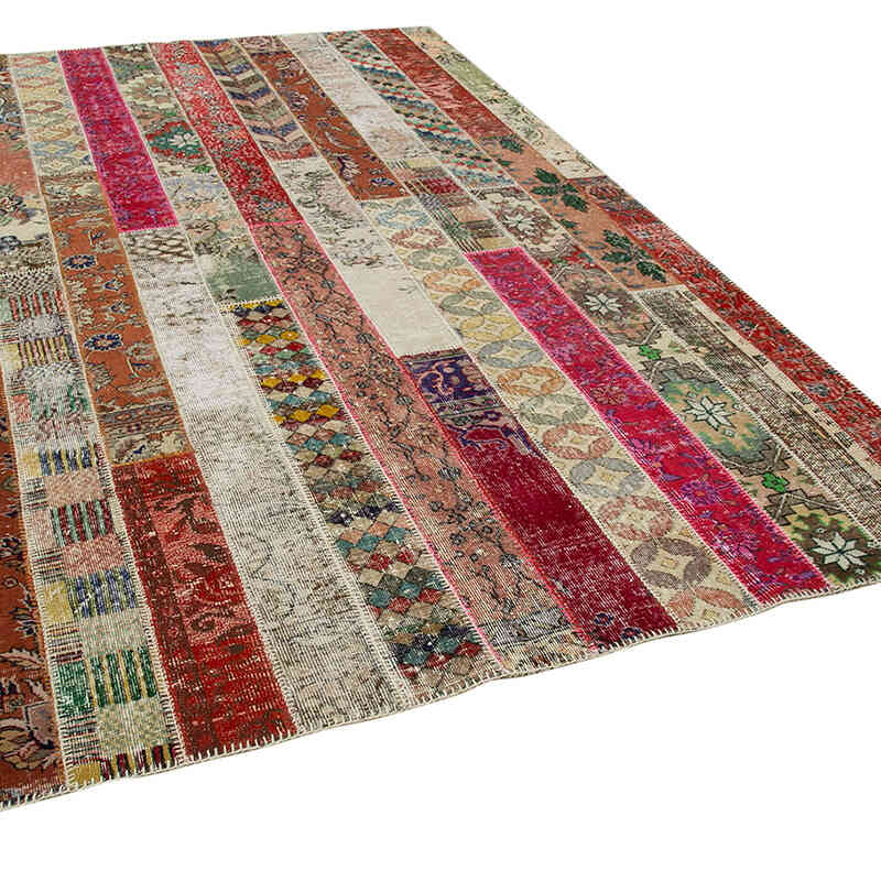 Multicolor, Rojo Alfombra Turca de Retazos - 203 cm x 308 cm - K0051256