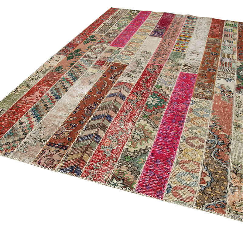 Multicolor, Rojo Alfombra Turca de Retazos - 203 cm x 308 cm - K0051256