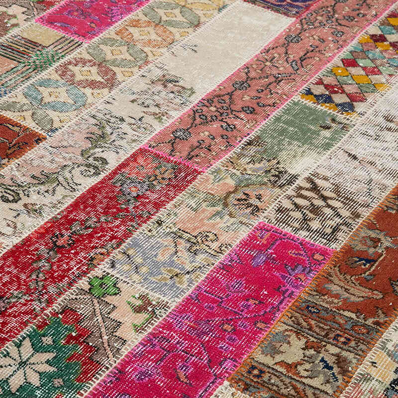 Multicolor, Rojo Alfombra Turca de Retazos - 203 cm x 308 cm - K0051256